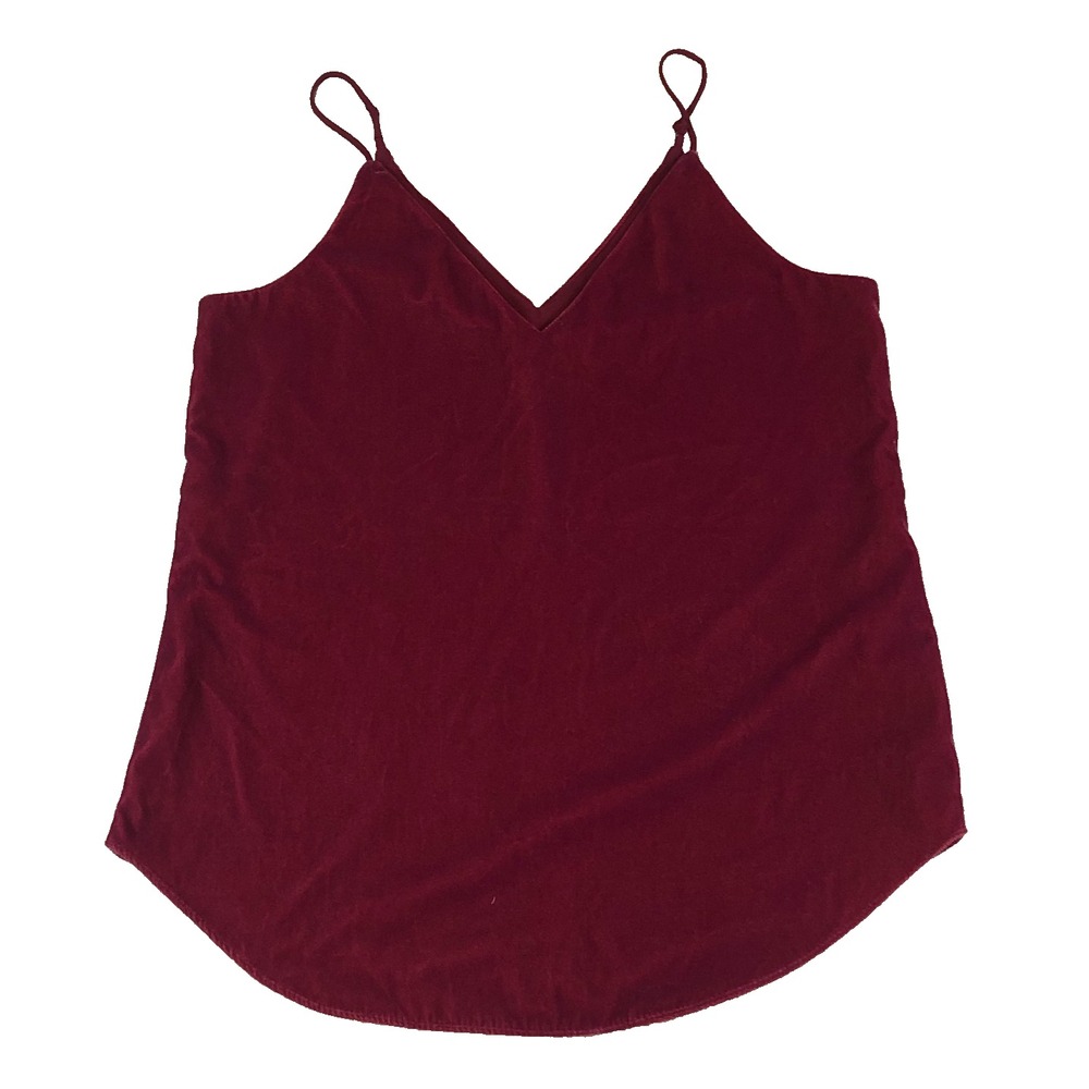Express Velvet Cami Tank Top XS‎ Sphaghetti Strap Burgundy Goth Fairy Y2K Vamp